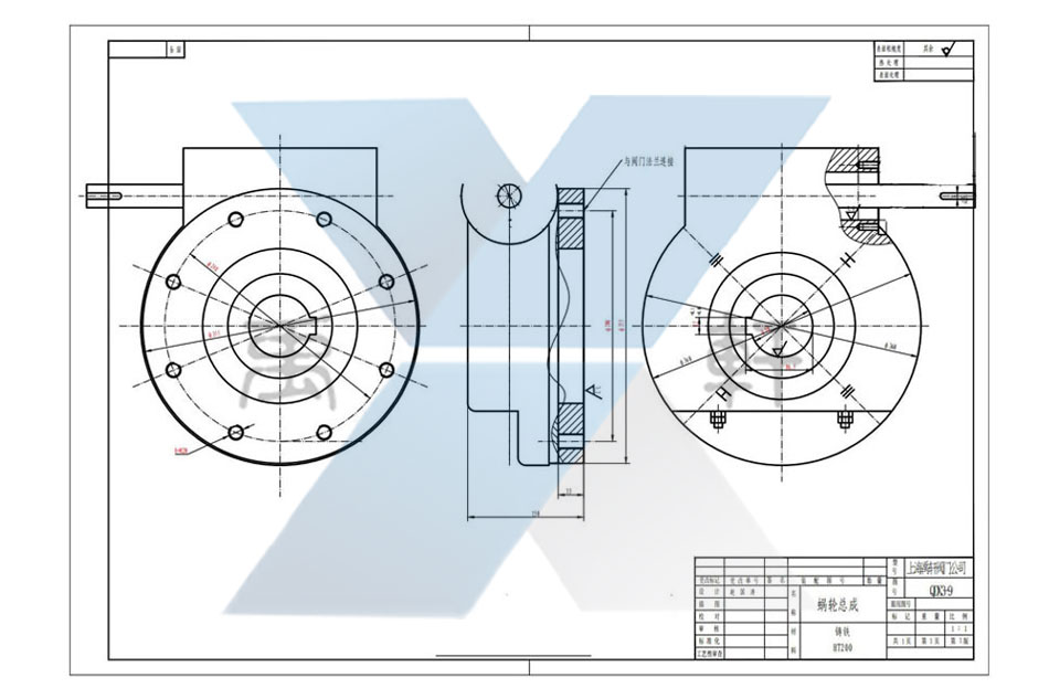 QDX3-9单级蜗轮头（蜗轮箱）图纸提供(图1)